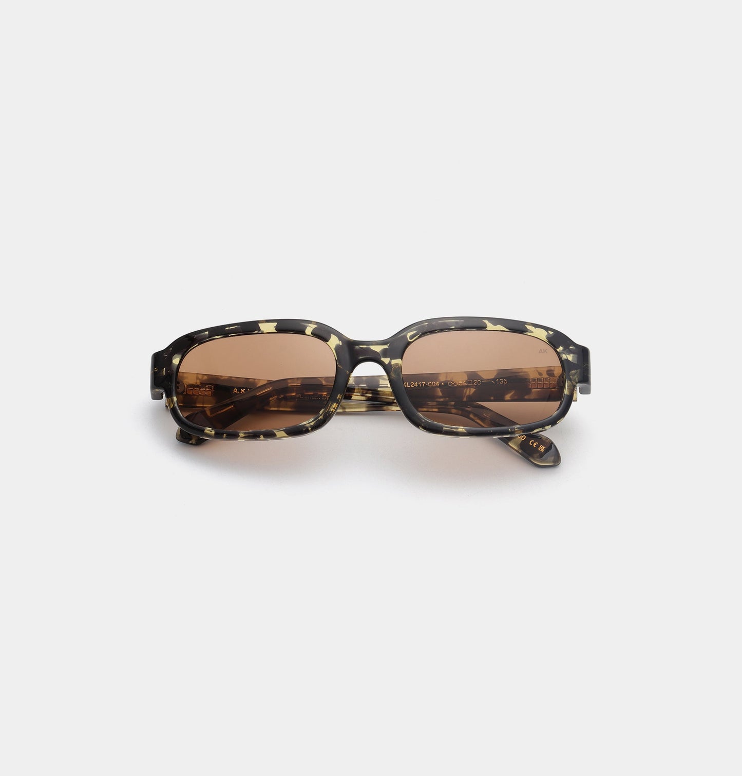 A.KJÆRBEDE WILL Sunglasses l Black Yellow Tortoise Slim Frame