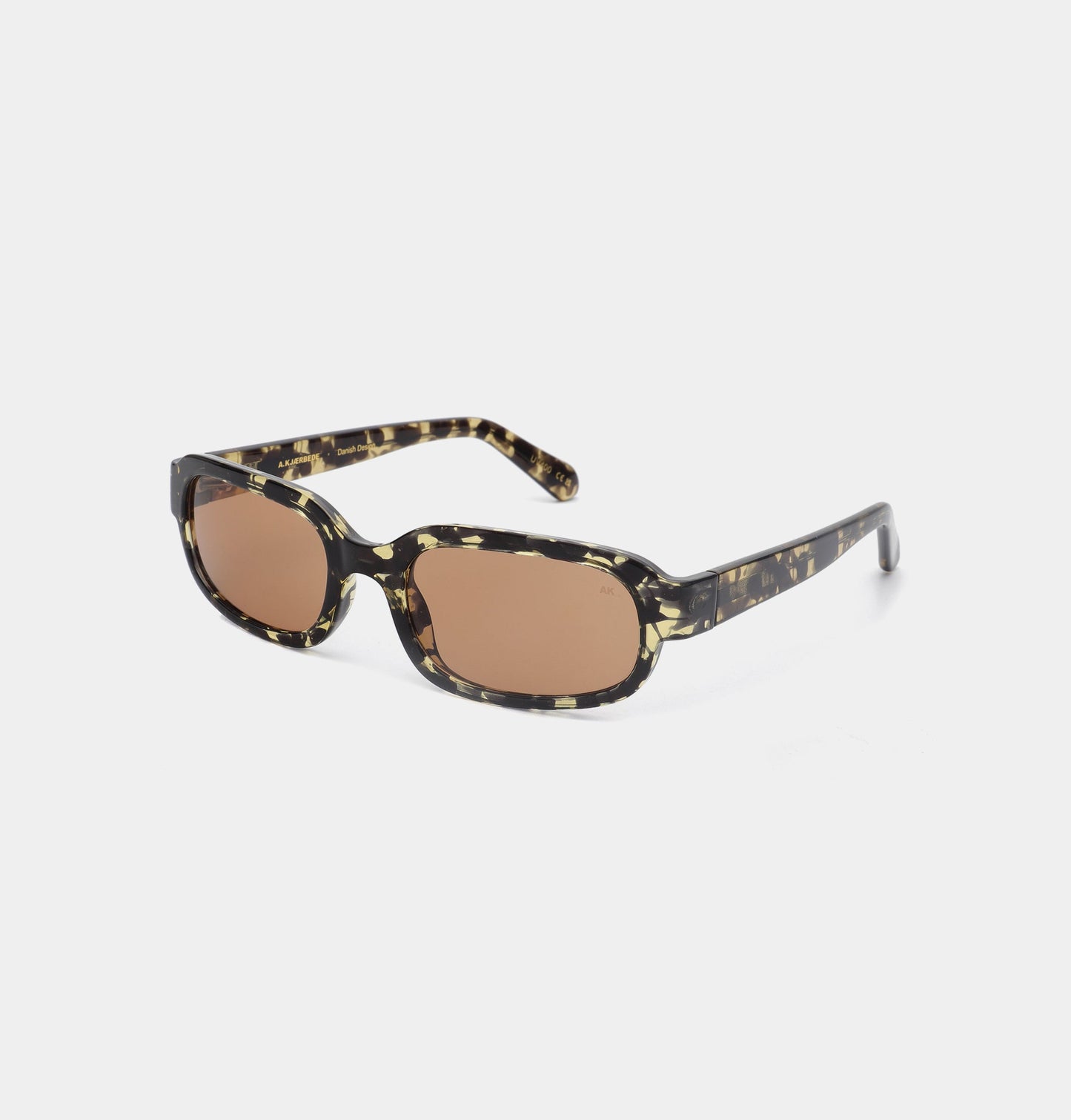 A.KJÆRBEDE WILL Sunglasses l Black Yellow Tortoise Slim Frame