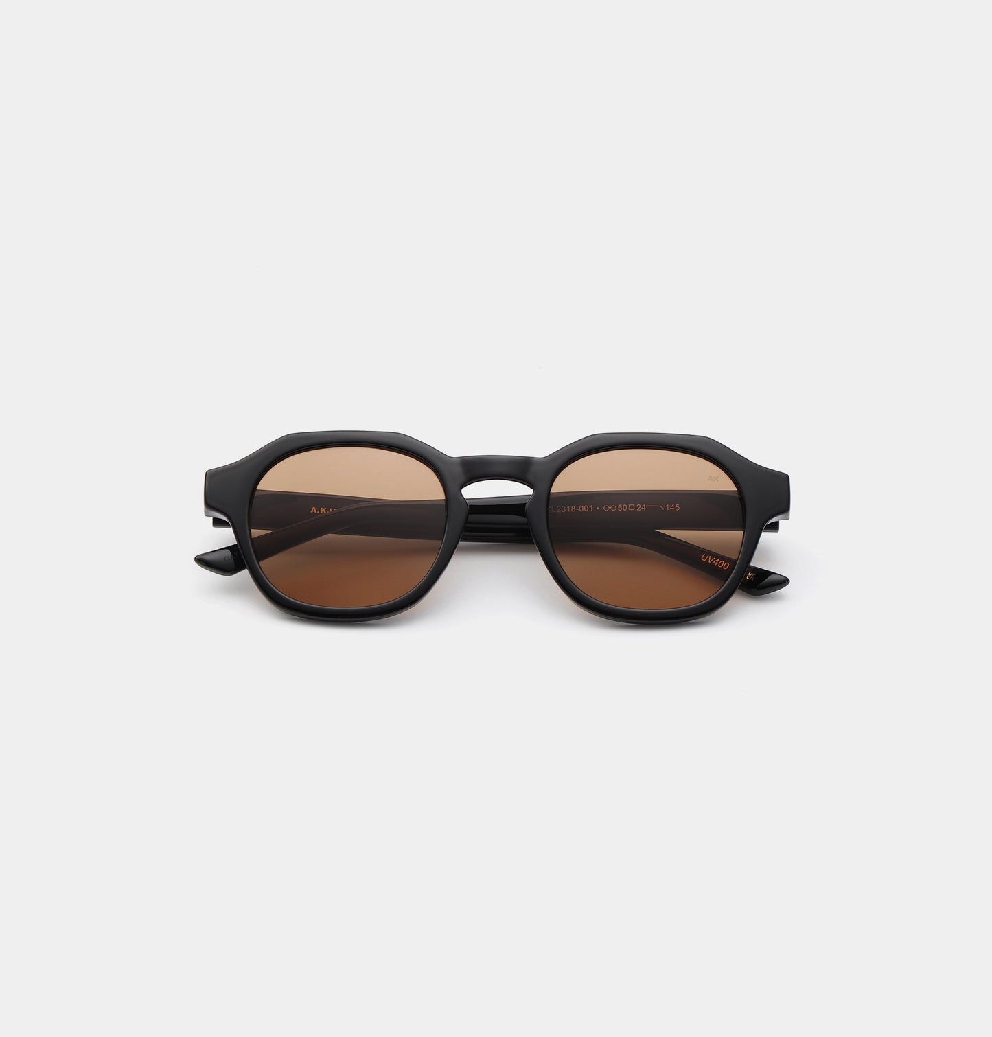 A.KJÆRBEDE (AKJAERBEDE) Zan Sunglasses | Black Frame, Brown Lens