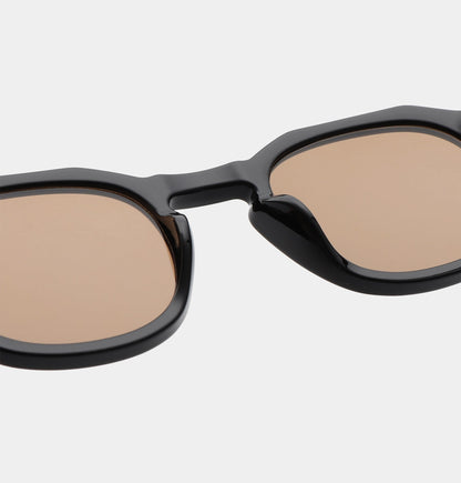 A.KJÆRBEDE (AKJAERBEDE) Zan Sunglasses | Black Frame, Brown Lens