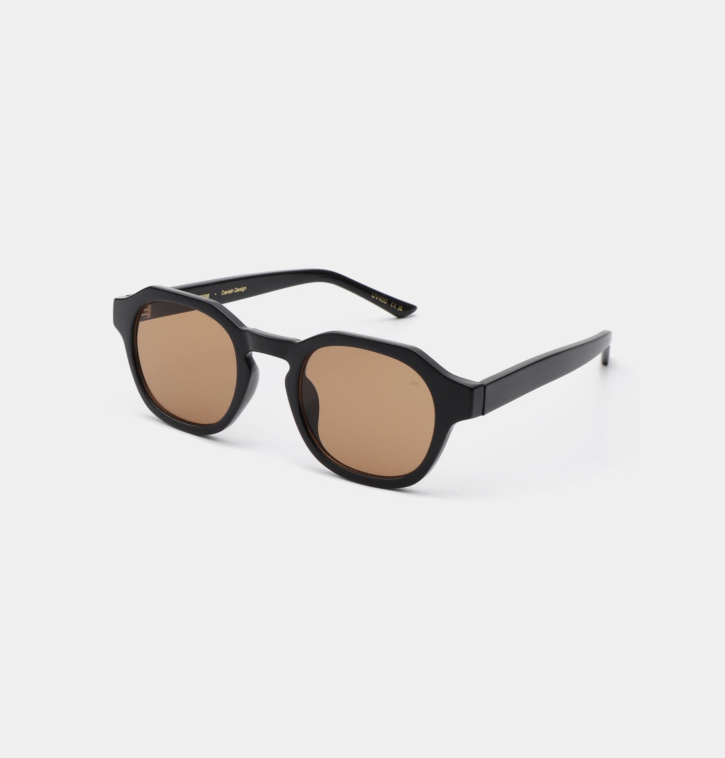 A.KJÆRBEDE (AKJAERBEDE) Zan Sunglasses | Black Frame, Brown Lens