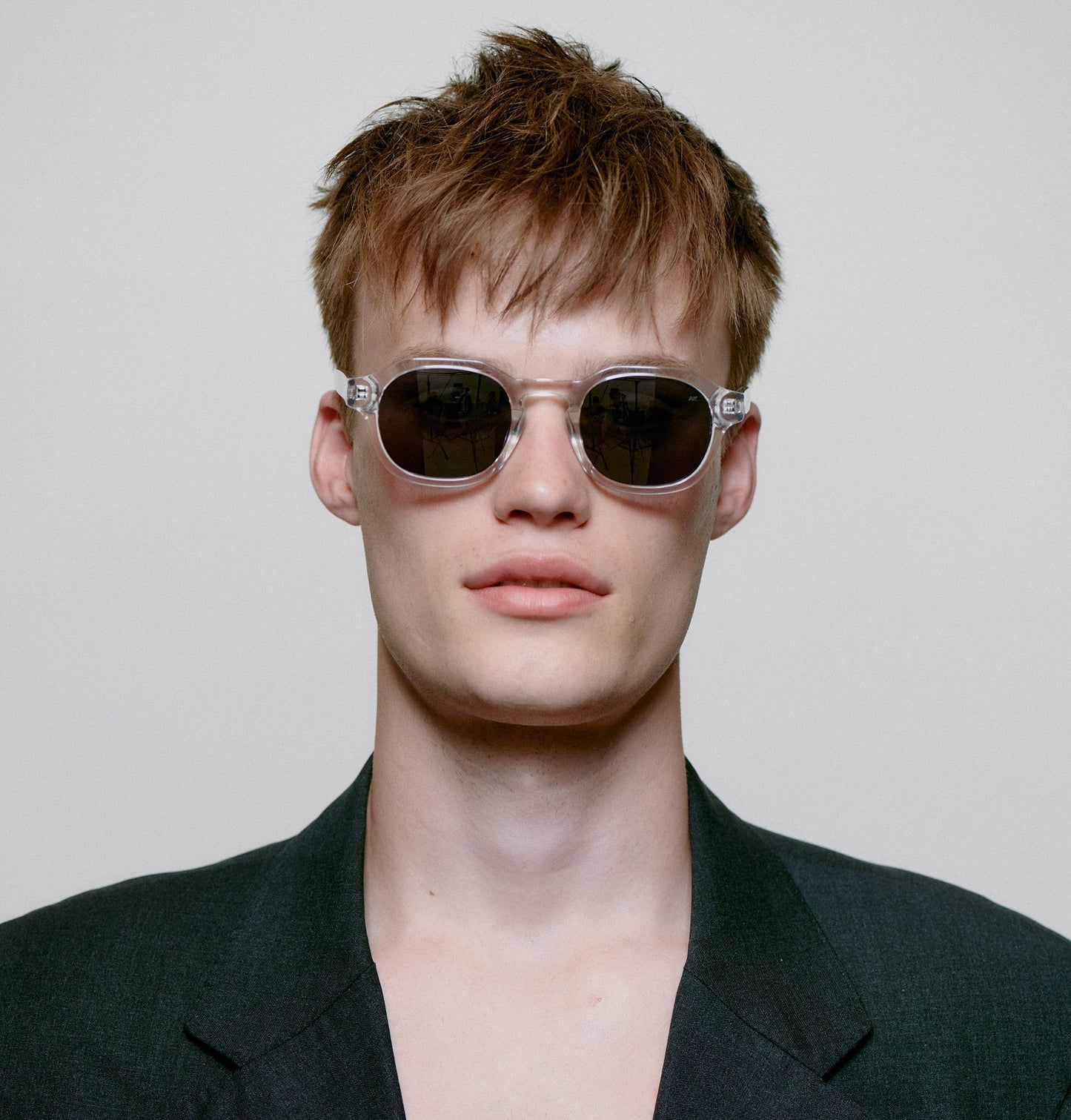 A.KJÆRBEDE (AKJAERBEDE) Zan Sunglasses | Crystal Frame, Grey Lens