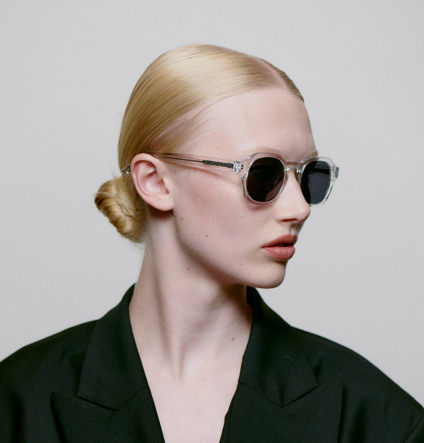 A.KJÆRBEDE (AKJAERBEDE) Zan Sunglasses | Crystal Frame, Grey Lens