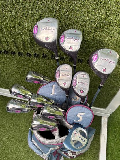 Wilson Hope LX Ladies Complete Golf Set – Matching Woods, Hybrids, 6–SW Irons, Putter & Wilson Bag