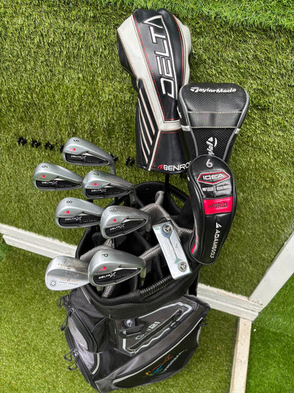 Benross Delta X Irons, Delta Driver, Adams Idea Pro Hybrid, Mizuno M-Craft IV, Vokey SM6 & Greg Norman Cart Bag