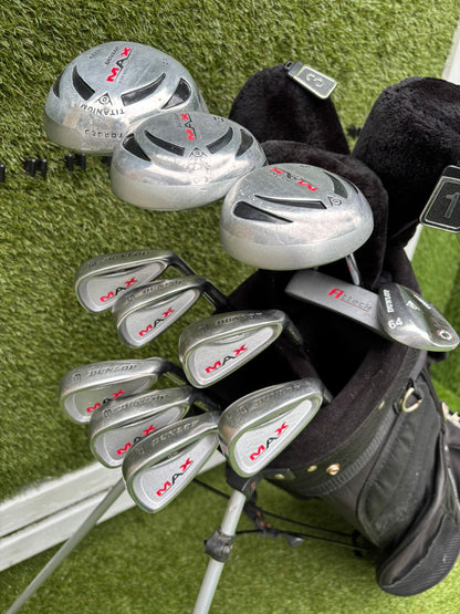 Dunlop MAX Golf Set with Matching Woods, 64° Wedge & Jaxx Stand Bag