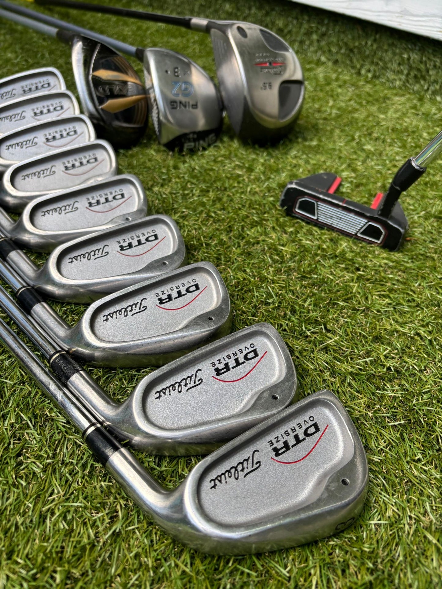 Titleist DTR Oversize Irons, PING G2 Fairway Wood & Callaway Stand Bag Golf Set