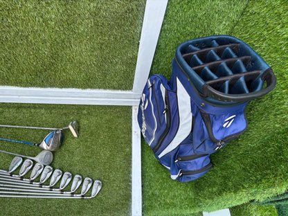 PowerBilt TPS 7.0 Irons, Cobra Driver, Slazenger 3 Wood & TaylorMade Cart Bag – Complete Golf Package