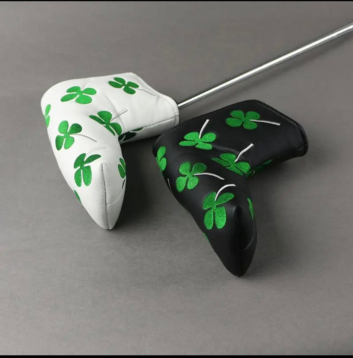 Green and Black Shamrock ☘️ Lucky Putter Cover