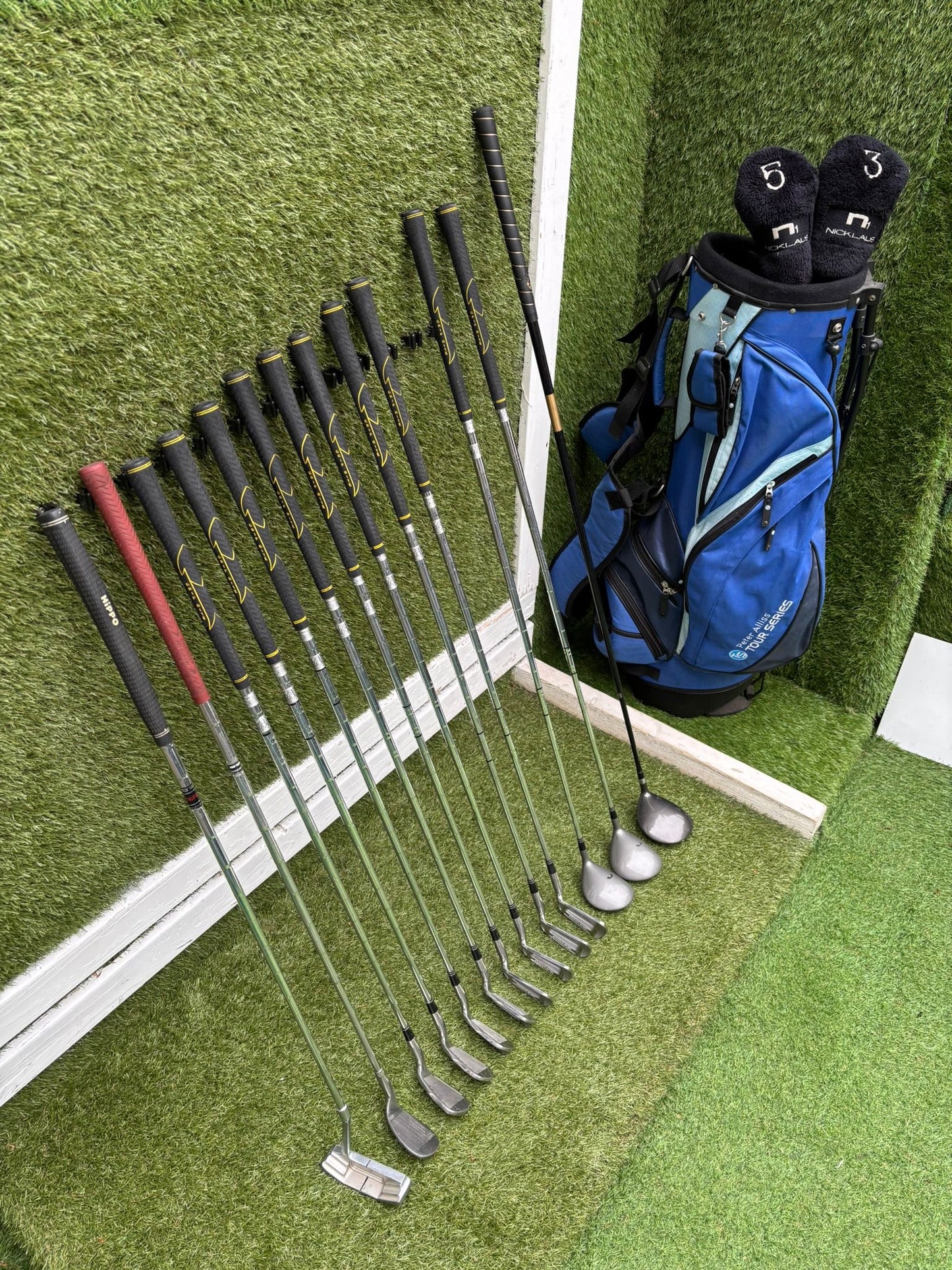 Nicklaus Linear Dynamics Golf Set with Snake Eyes Maraging Steel Driver, Matching Woods & Stand Bag