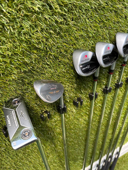 Benross Delta X Irons, Delta Driver, Adams Idea Pro Hybrid, Mizuno M-Craft IV, Vokey SM6 & Greg Norman Cart Bag