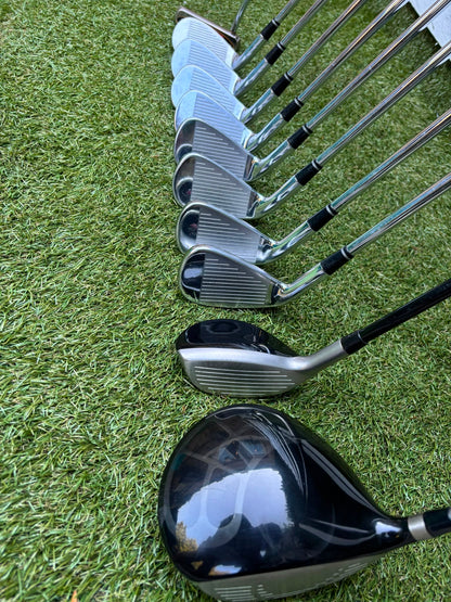 MacGregor V-Foil M565 Irons, Ping Driver, Ping Hybrid, TaylorMade Putter & Premium OUUL Camouflage Stand Bag