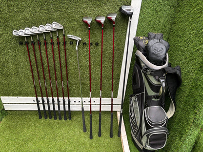 Golden Bear Irons + Xs Tech Woods + Donnay Driver + Callaway Stand Bag – 12-Club Golf Set