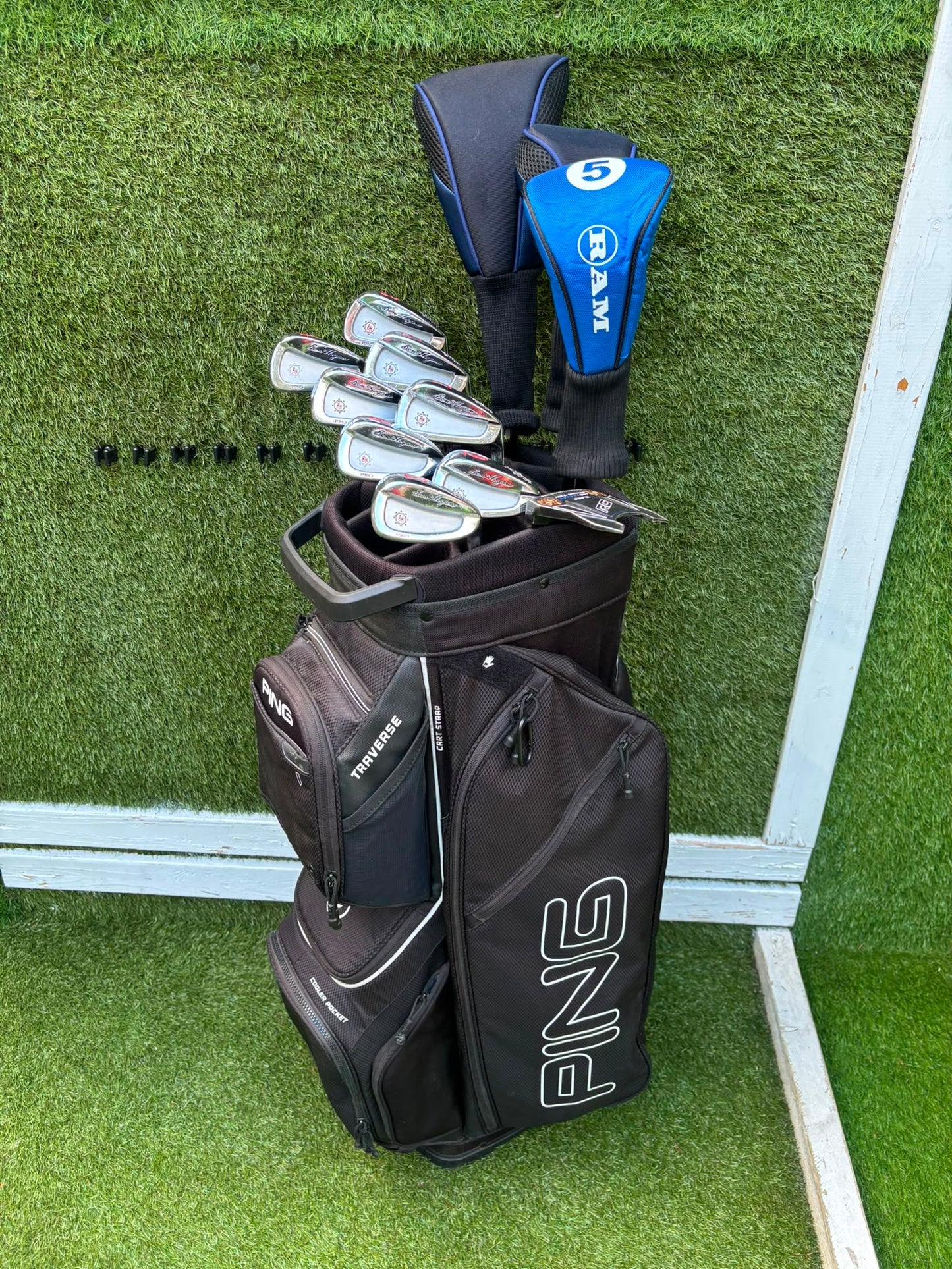 Ben Hogan Apex Edge Pro Forged Golf Set | Cobra FLY-XL Driver | Rife RG7 Putter | PING Traverse Cart Bag