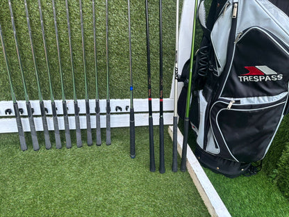 Slazenger Offset Driver + Ben Hogan Hybrids + Micuno Irons + Dunlop Putter + Trespass Bag (14 Clubs)
