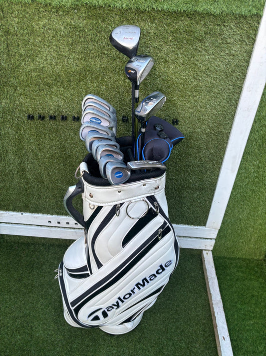 Warwick Iron Set (3–SW) + Mizuno F-60 3 Wood + Hybrid + Putter + TaylorMade Cart Bag