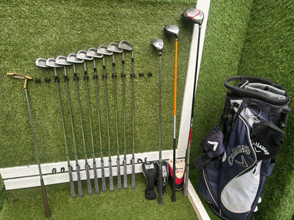Mizuno Astron MTS Irons + Srixon Driver + Wilson Fairway + MacGregor Hybrid + Callaway Stand Bag (13 Clubs)