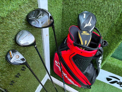 Callaway Apex DCB Irons, Mizuno Driver, Odyssey Lab Putter & TaylorMade Team Tour Cart Bag