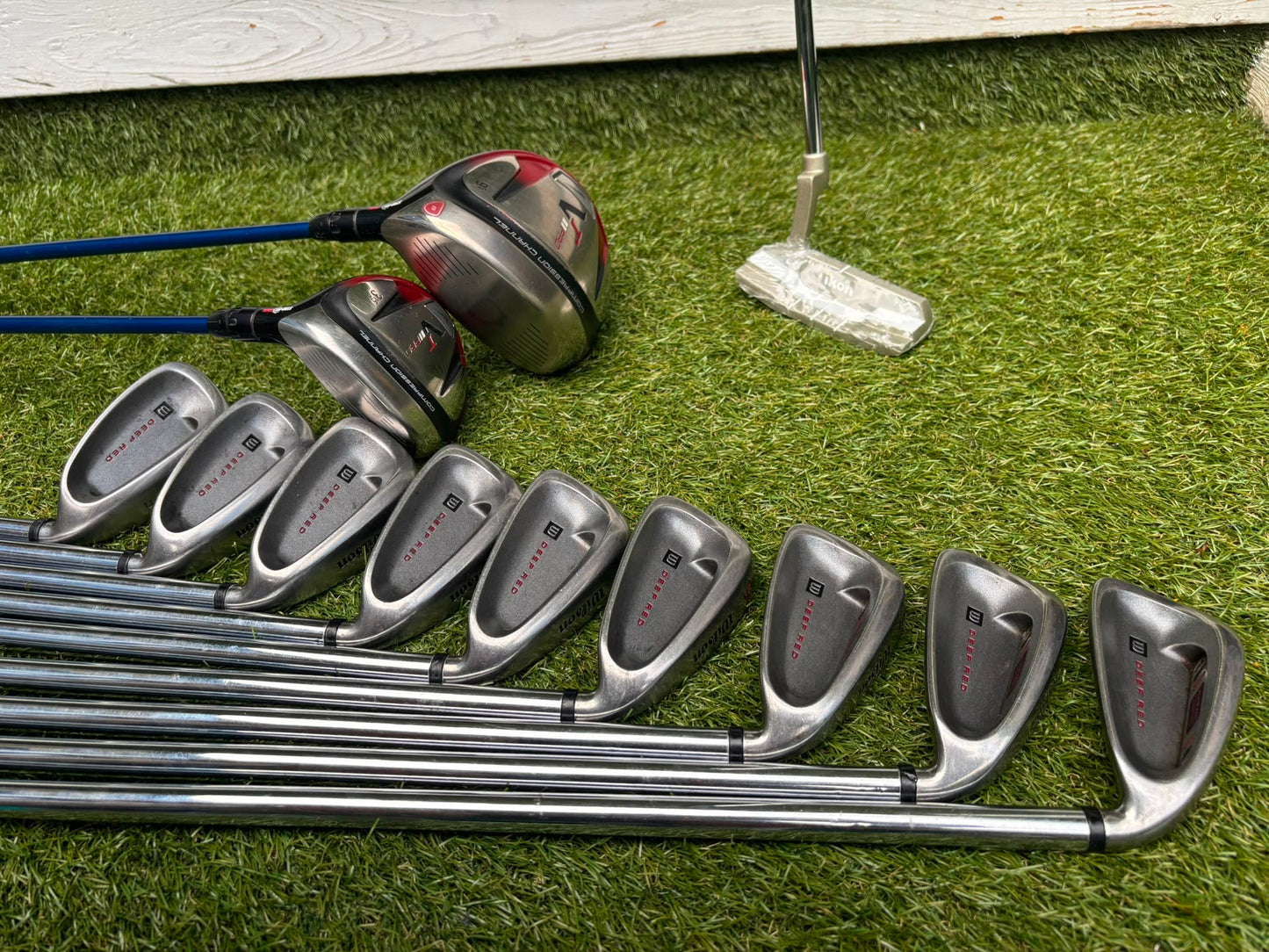 Wilson Deep Red Irons, Nike VR II Pro Woods, Brand New Putter & Wilson Cart Bag