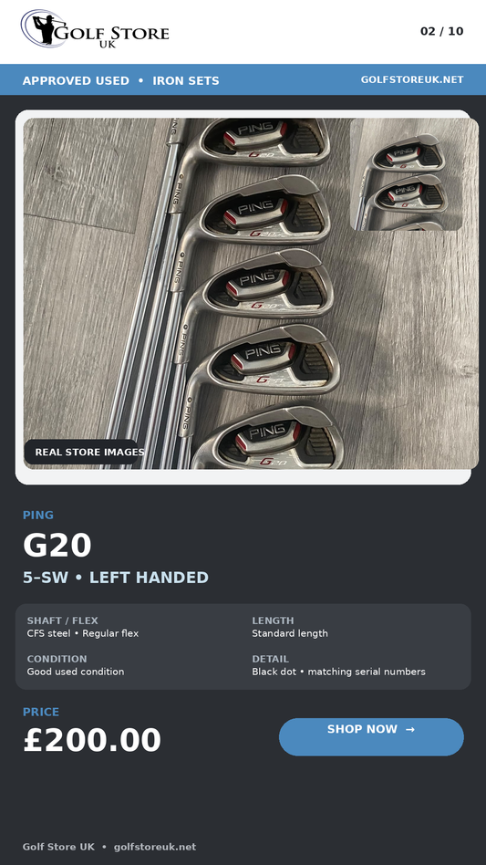 Ping G20 Iron Set 5-SW - Black Dot Left Handed