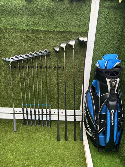 Dunlop 65i Irons + Gullwing Woods + Benross Hybrid + TaylorMade Cart Bag – 13-Club Golf Set