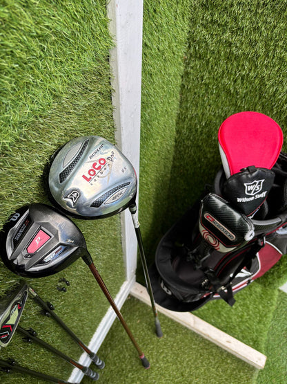 Wilson ProStaff HL Graphite Golf Set + Deep Red Woods & Wilson Deep Red Stand Bag