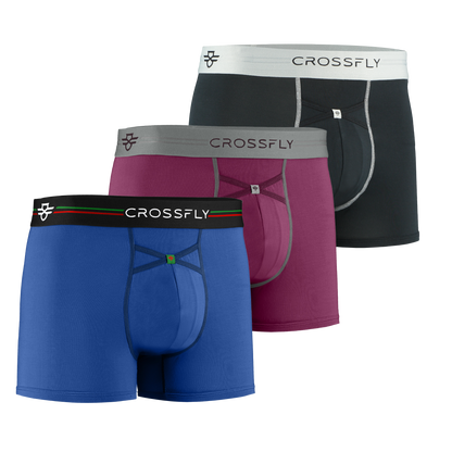 3-pack: IKON X Men's 3" Trunks - PlumGrey + Italia + Black