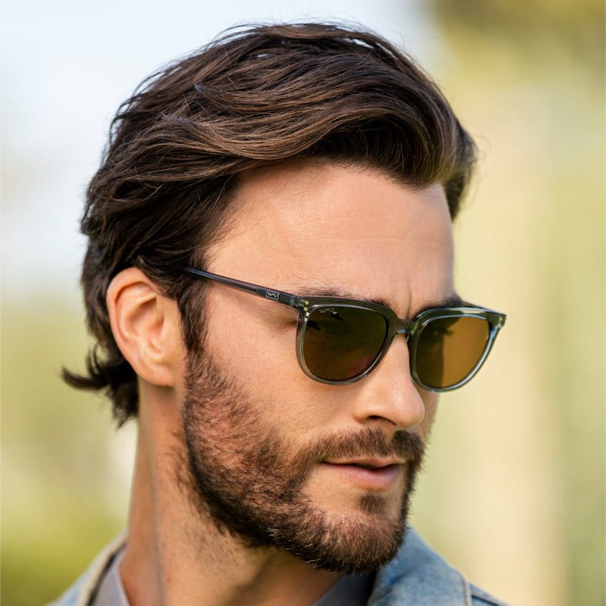 ABNER Unisex Polarized Sunglasses in Crystal Stone Blue by WMP Eyewear