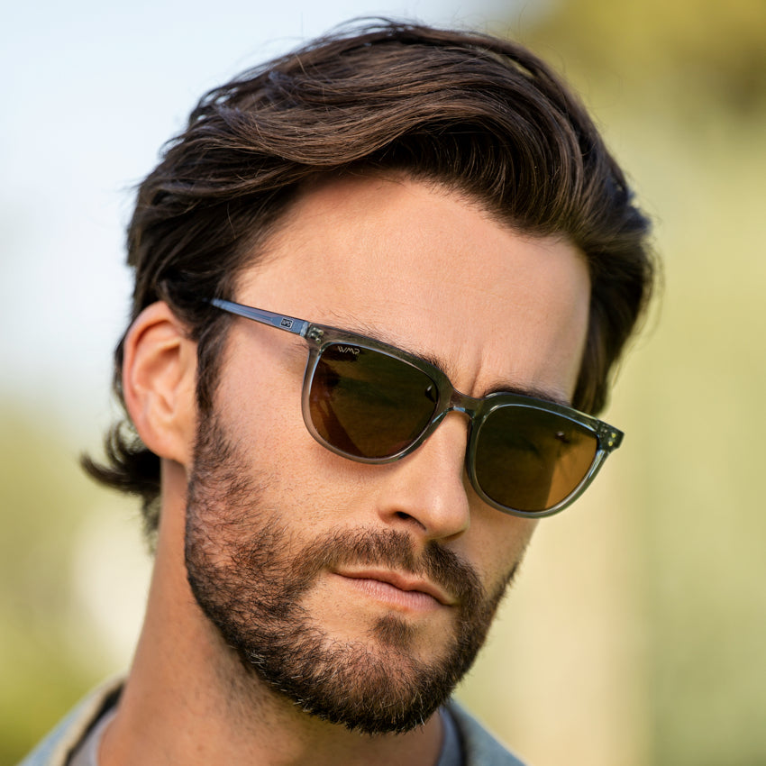 ABNER Unisex Polarized Sunglasses in Crystal Stone Blue by WMP Eyewear