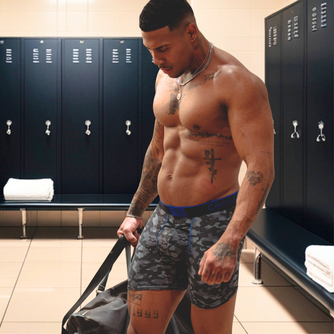 Aero Pro 9" Boxers - Camo / Royal Blue