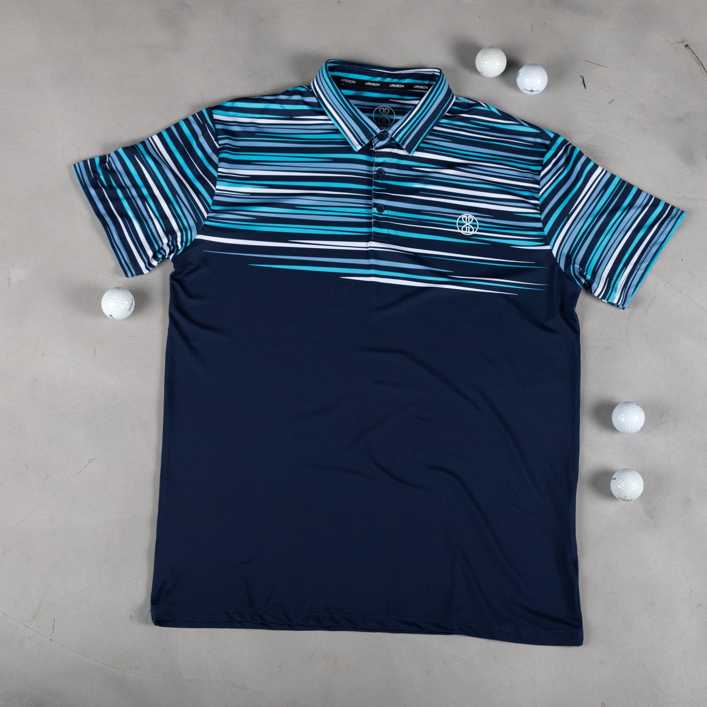 Ethos Blue Wave Men's Golf Polo Shirt
