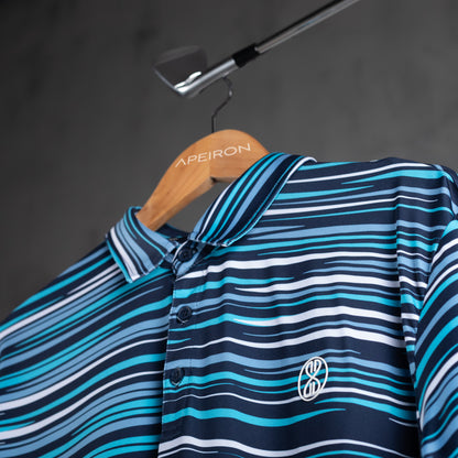 Ethos Blue Wave Men's Golf Polo Shirt