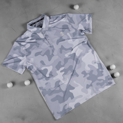 Aether Shadow Grey Men's Golf Polo Shirt