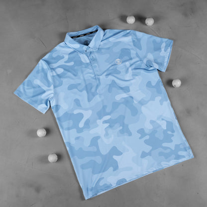 Aether Iced Blue Men's Golf Polo Shirt