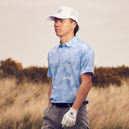 Aether Iced Blue Men's Golf Polo Shirt
