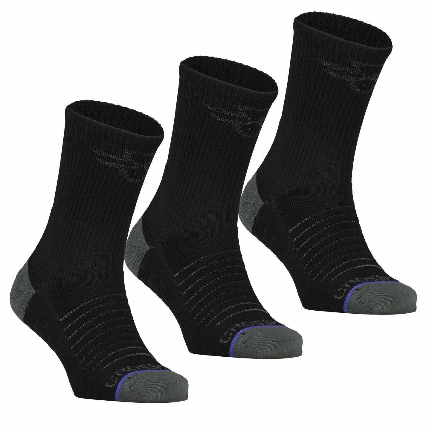 3-pack: Hero Pro - Men's 10 inch Crew Socks - Black