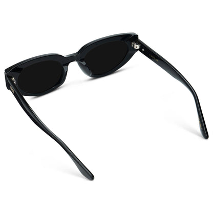 ASTRA Women's Cat-Eye Sunglasses in Triple Black by WMP Eyewear