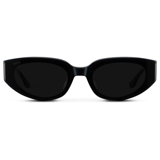 ASTRA Women's Cat-Eye Sunglasses in Triple Black by WMP Eyewear