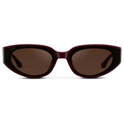 ASTRA Women's Cat-Eye Sunglasses in Black Cherry Red by WMP Eyewear