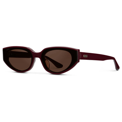 ASTRA Women's Cat-Eye Sunglasses in Black Cherry Red by WMP Eyewear