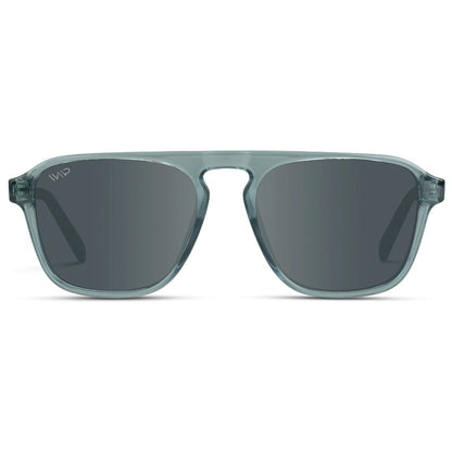 EMERSON Unisex Square Aviator Sunglasses in Denim Blue by WMP Eyewear