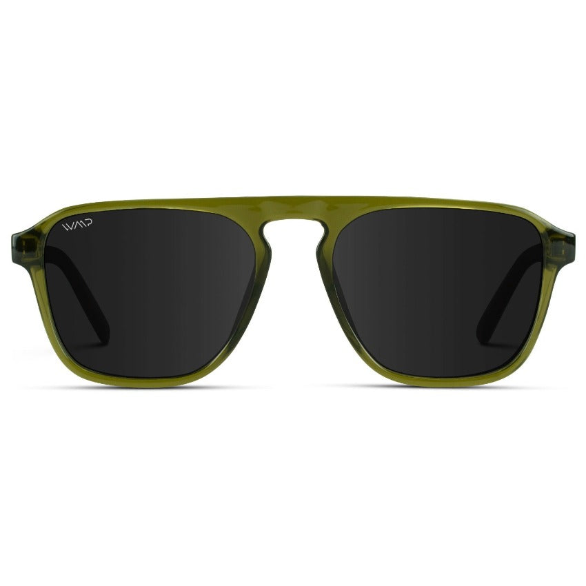 EMERSON Unisex Square Aviator Sunglasses in Saguaro Green by WMP Eyewear