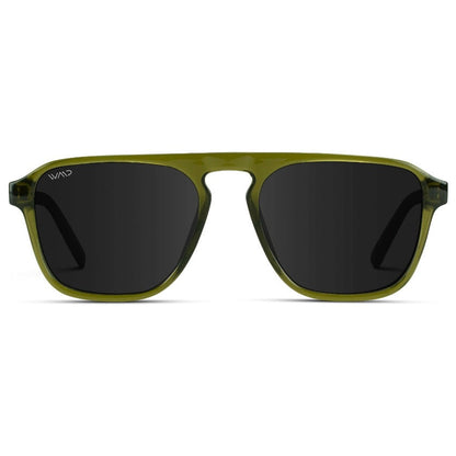 EMERSON Unisex Square Aviator Sunglasses in Saguaro Green by WMP Eyewear