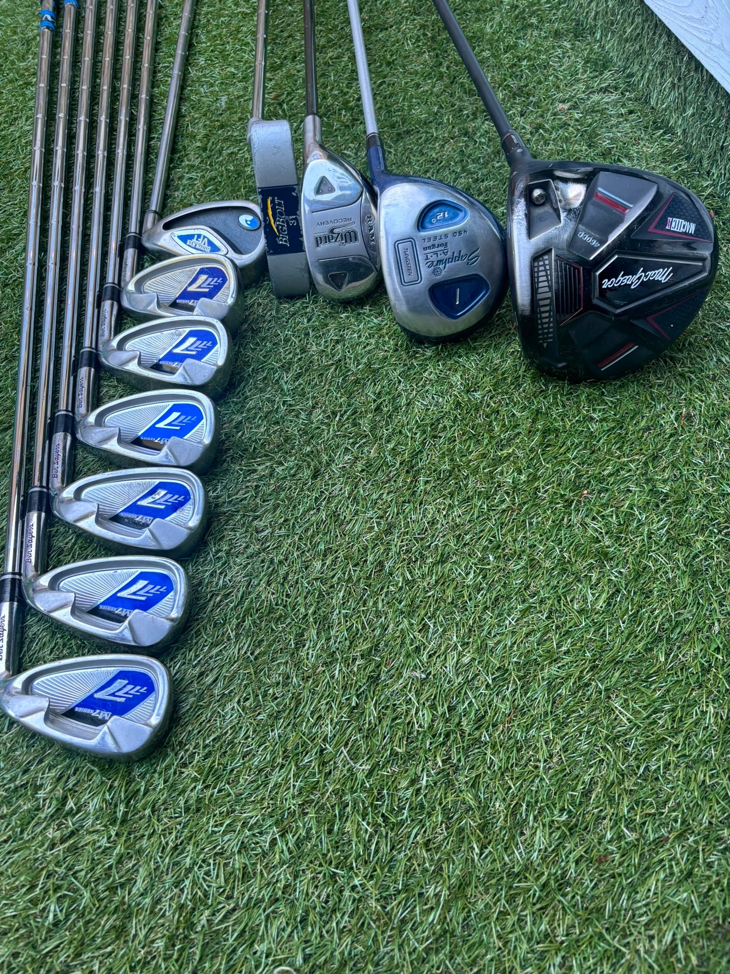 Ben Sayers M7 Golf Set with MacGregor MacTec X Driver, RAM Hybrid & John Letters Stand Bag