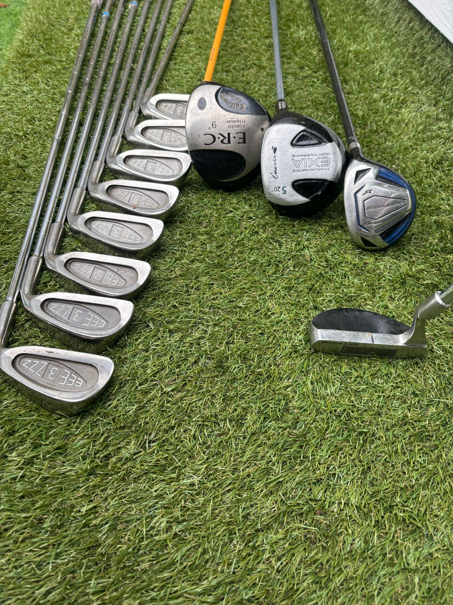 Golf Set – EEE 3ZZZ Irons + Callaway ERC Driver + Hybrid + 5 Wood + Callaway Stand Bag