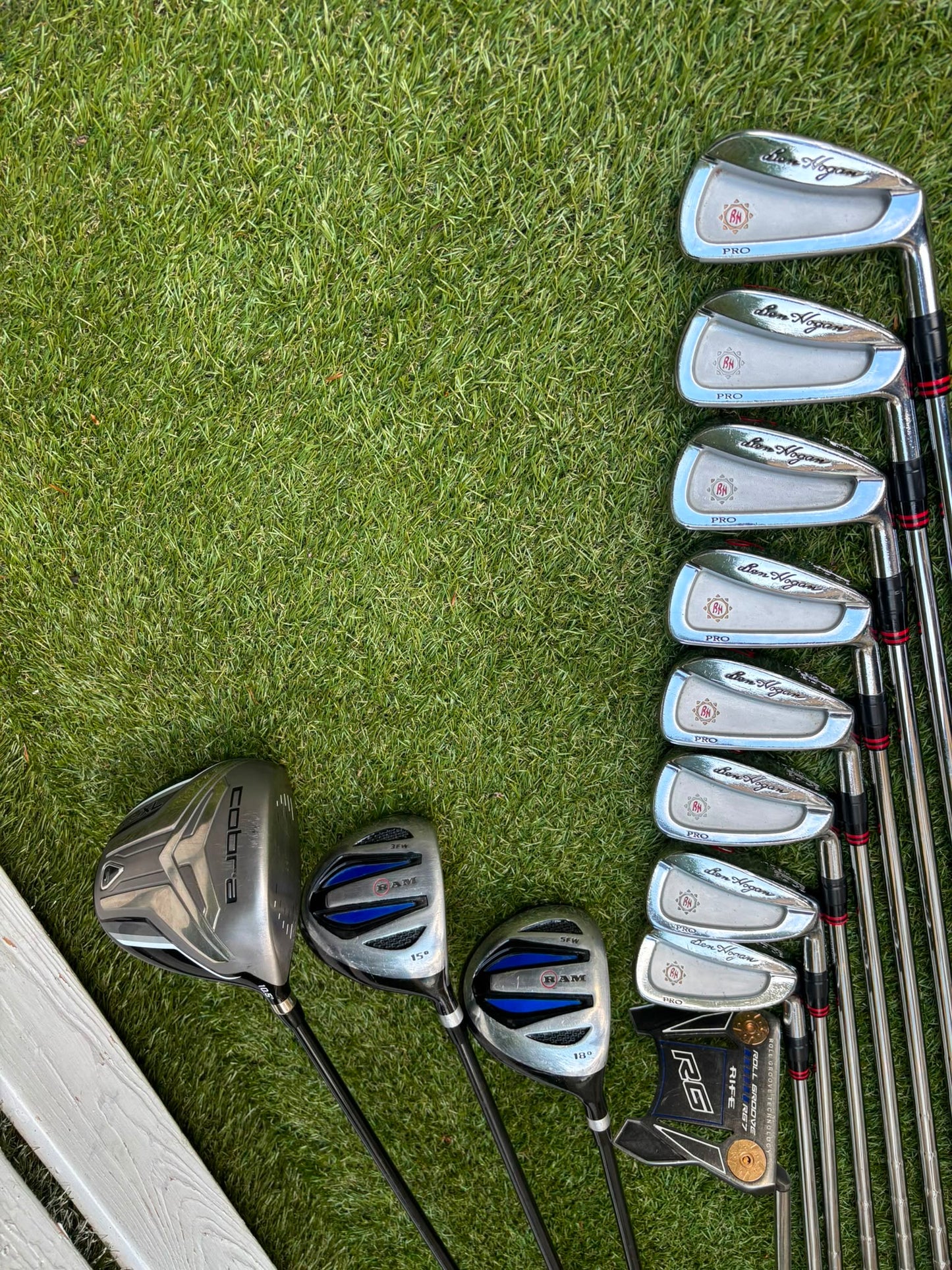Ben Hogan Apex Edge Pro Forged Golf Set | Cobra FLY-XL Driver | Rife RG7 Putter | PING Traverse Cart Bag