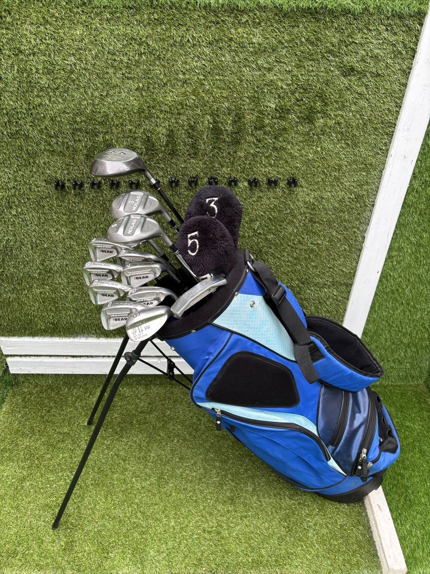 Nicklaus Linear Dynamics Golf Set with Snake Eyes Maraging Steel Driver, Matching Woods & Stand Bag