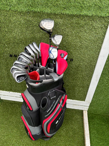 John Letters Trilogy T5 Graphite Iron Set + Woods & Motocaddy Bag