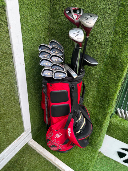 Wilson ProStaff Oversize Irons, Wilson Staff D300 Driver, Wilson Deep Red Woods & Wilson Stand Bag