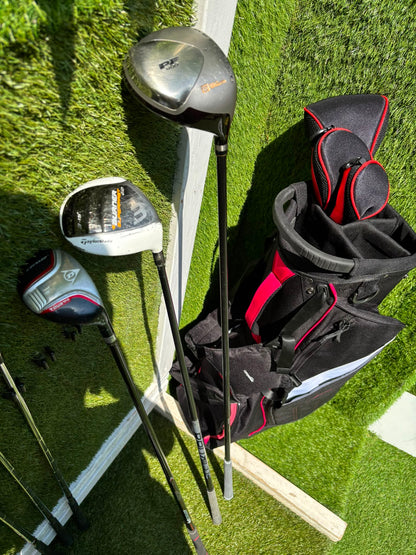 Wilson Deep Red Irons, TaylorMade Burner 3.0 Fairway Wood, Wilson Driver & Brand New Stand Bag